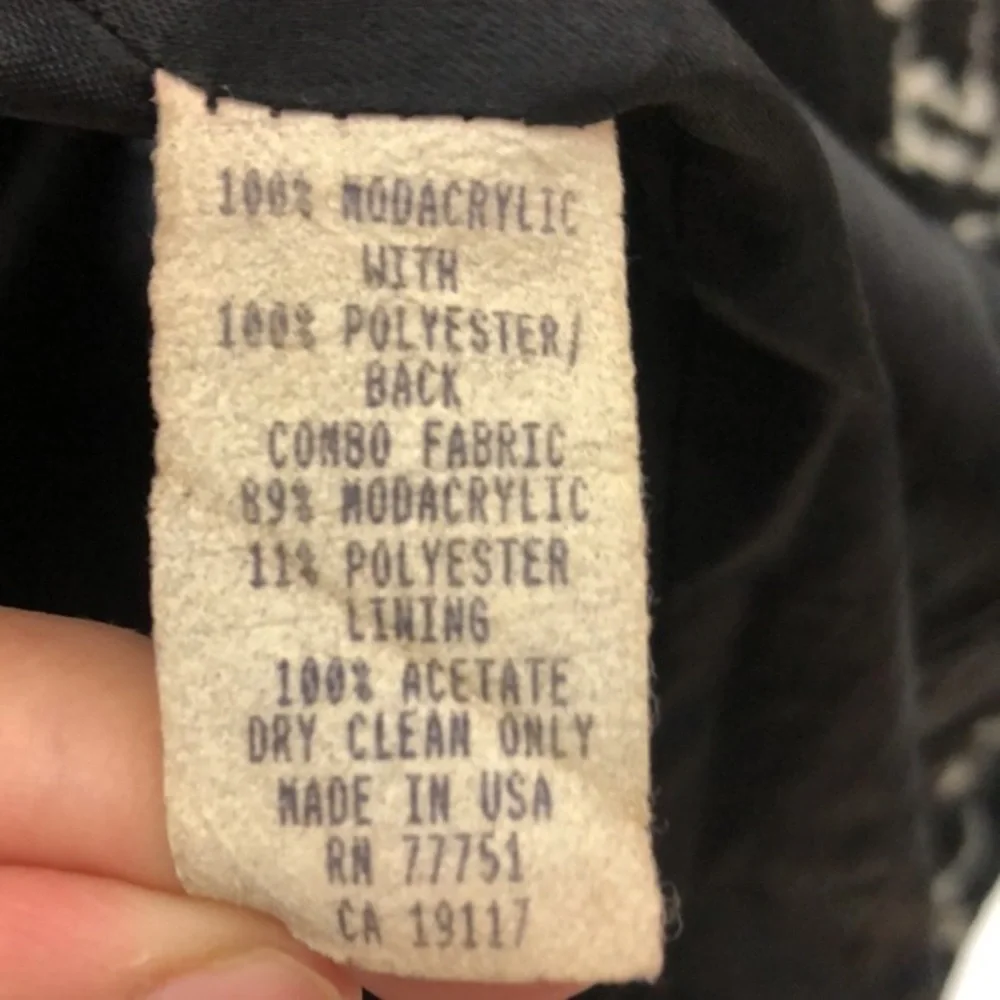 Rare Vintage Betsey Johnson Mongolian Faux Fur Animal Print 90s Y2k Trench Coat - Picture 13 of 16